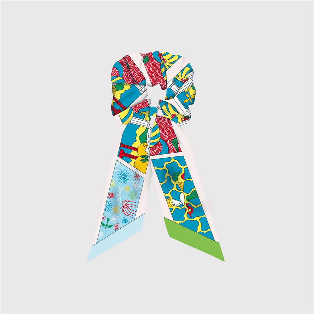 Elegant Silk Large Scrunchies Rubber Bands Women Hair Scarf Elastic Hair Bands Ties Ponytail Holder Hair Accessories for Girls