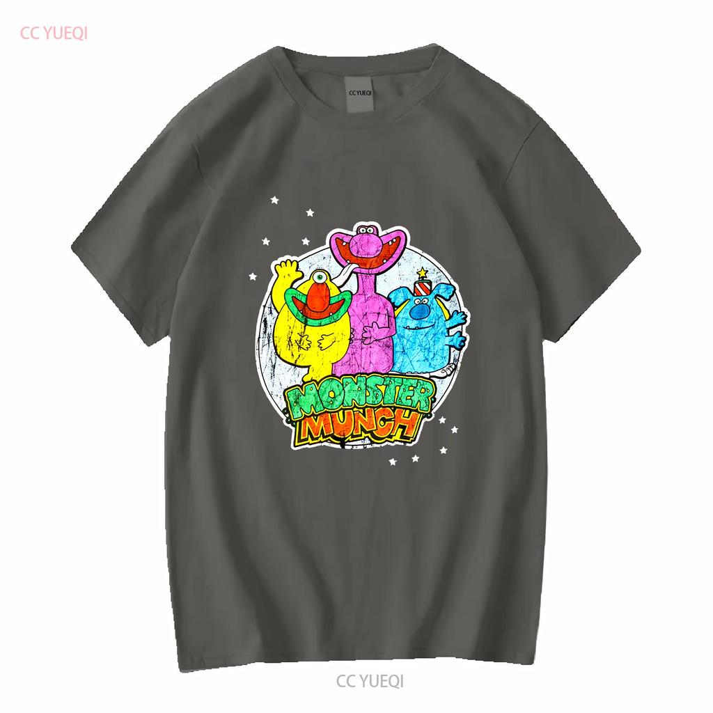 Monster Munch Black D T Shirt Mens Vintage Washed Unisex Soft Homme Fashion Breathable Top For Everyday Wear Stretched