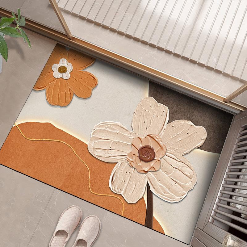 

Маленький свежий трехмерный бытовой коврик для туалетной двери с грязной диатомовой грязью, впитывающий быстросохнущий нескользящий коврик для туалета 40*60cm