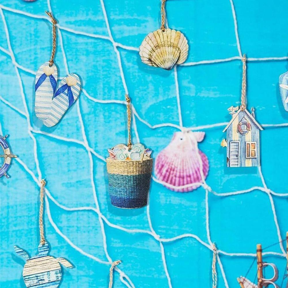 24pcs Starfish Seashell Ocean Themed Signs Ornament Sea Life Ornaments  Home Bedroom Decor