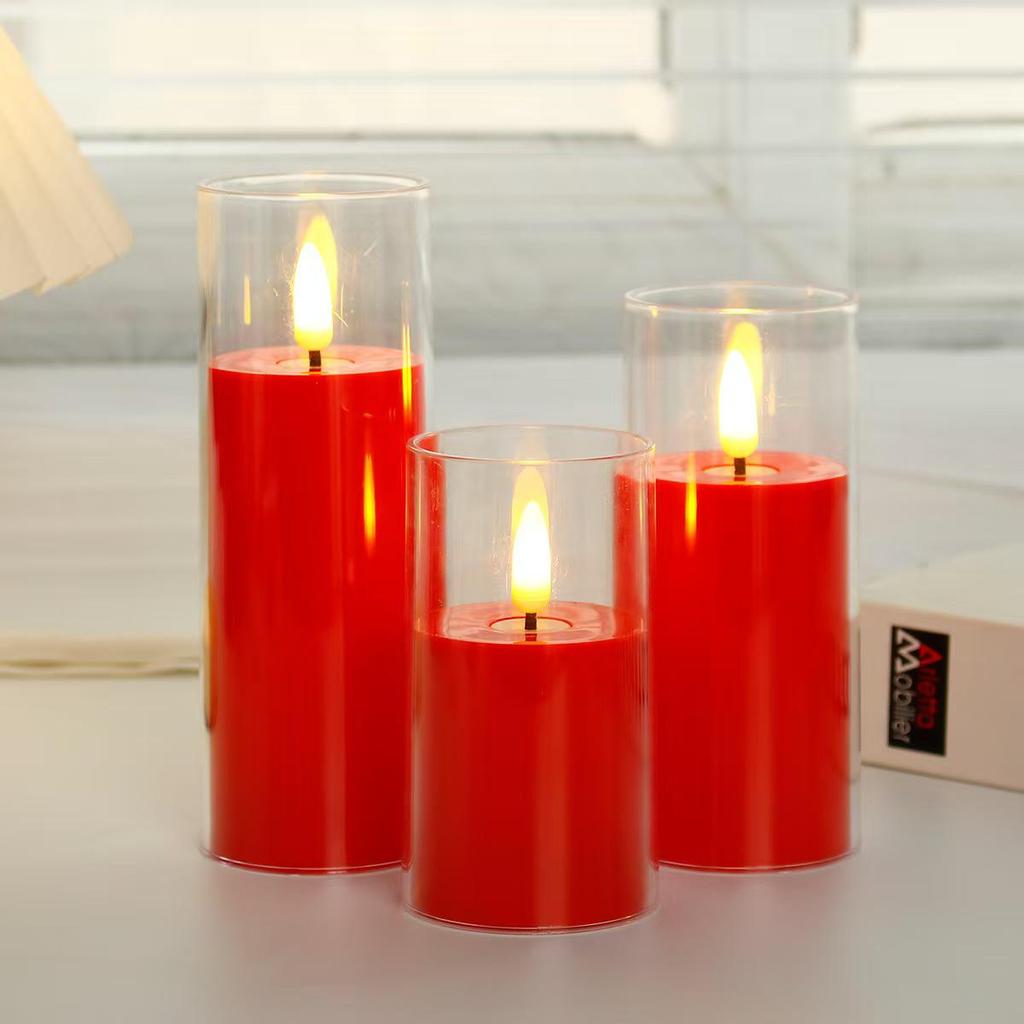 Acrylic LED Candle Atmosphere Light with Remote - Ideal for Romantic Birthday and Party Decorations.
