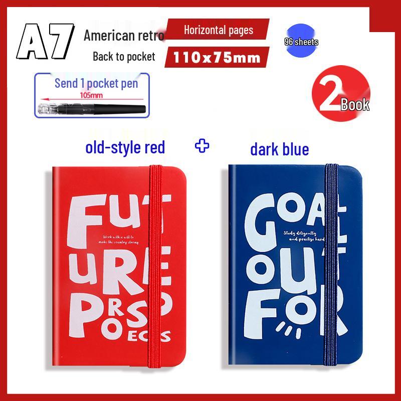 A7 Mini Retro American Pocket-Sized Notebook - Ideal for Students and Birthday Gifts