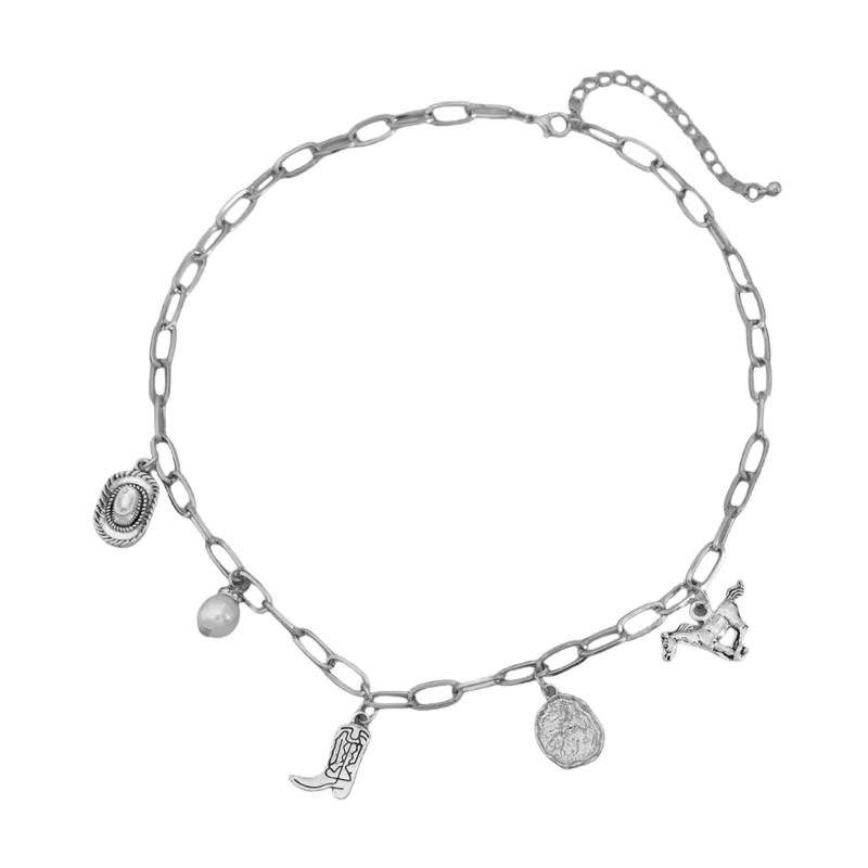 Irregular Pendant Necklace Adjustable Length Necklace Distinctive Pendant Necklace with Various Pendants for Comfort
