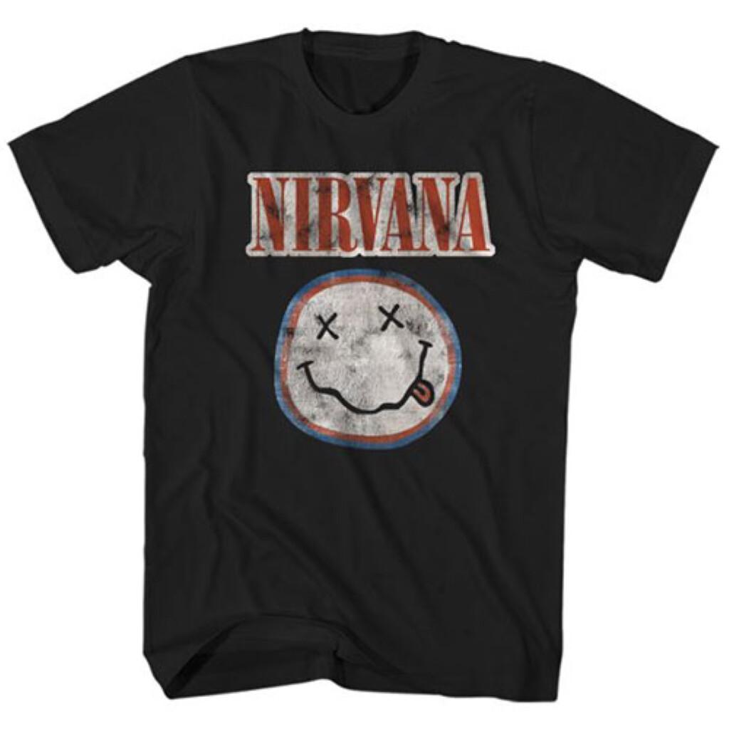 26 Nirvana Distressed Logo Black T-Shirt OFFICIAL Unisex T-Shirt L