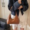 Anti-Splash Water Underarm Bag Solid Color PU Leather Shoulder Bag Soft Women Hobo Bag  Girls