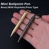 With Keychain Mini Ballpoint Pen Brass Writing Pen New Gel Pen  Outdoor