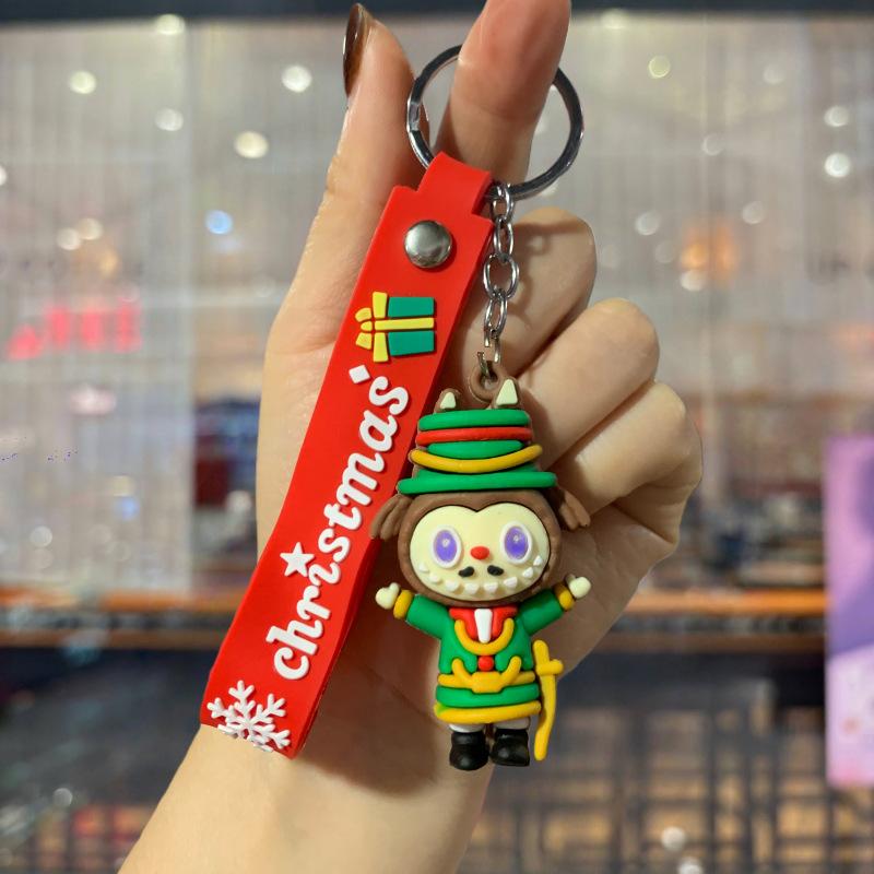 New Christmas Cartoon Keychain Bag Pendant Exquisite Santa Claus Car Keychain Small Gift