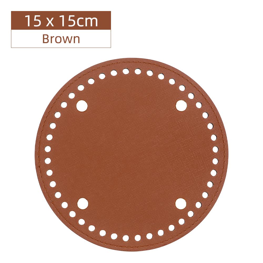 1pc DIY Leather Oval & Circle Bottom Base Material for DIY Weaving Yarn Thread Handbag, Handicraft Crochet & Knitting Accessory