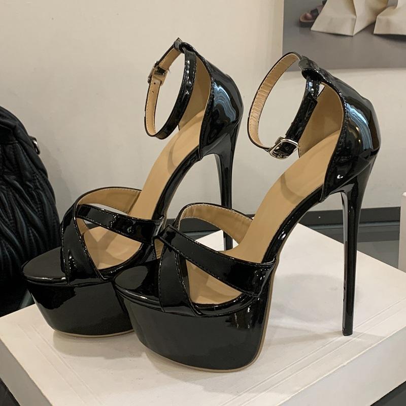 

Eilyken Summer Street Style Sexy Open Toe Buckle Strap Sandals Women Stiletto Heels Nightclub Pole Dance Shoes 42 чёрный