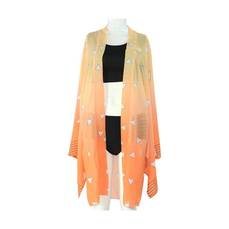 Stunning Demon Slayer Kimetsu No Yaiba Bikini Swimsuit Set With Beautiful Cloak For Summer