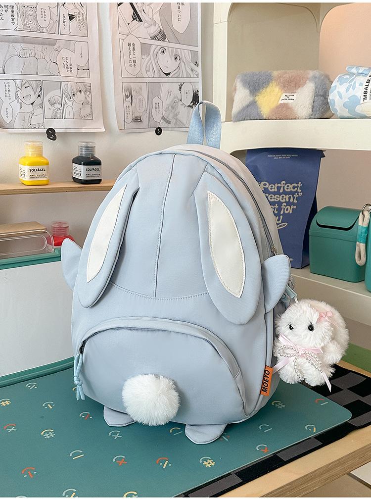 School Bag New Large and Small Rabbit Cartoon Cute Children's Backpack, Girls' Small School Bag, Ultra-light Travel Backpack