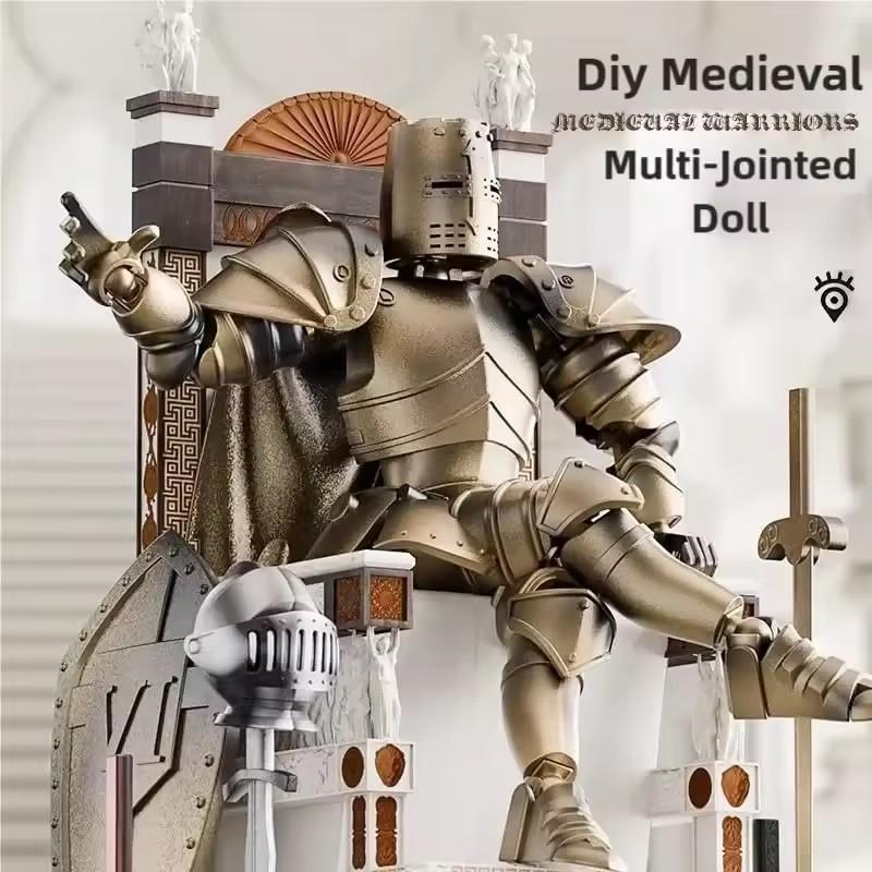 Medieval Action Figures Knight Armor Action Figure Multi-Jointed Movable Robot Mannequin T13 13 Action Figure(Assembly Required)