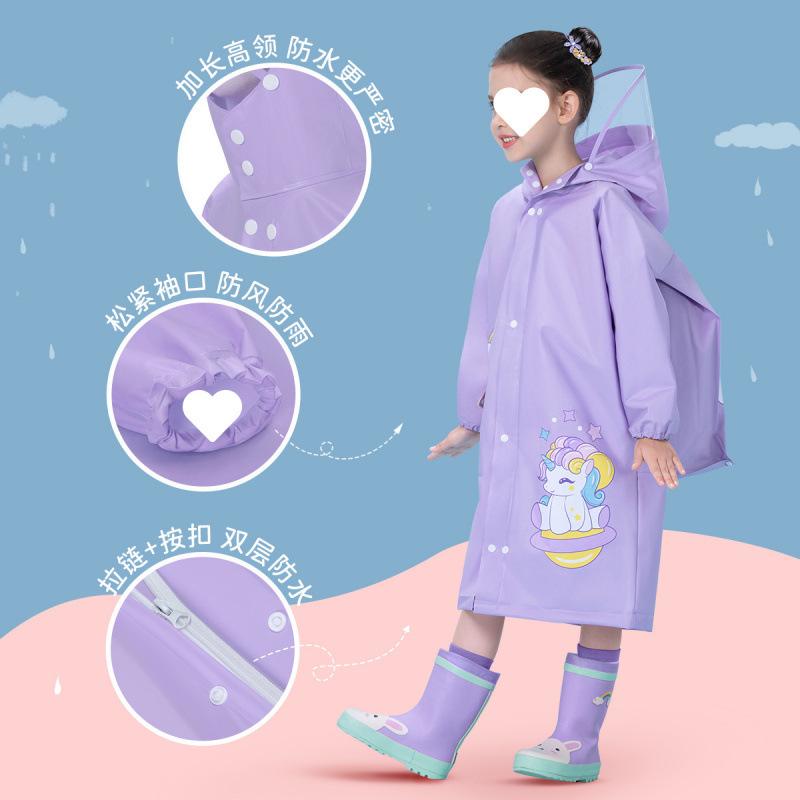 Kids' Raincoat with Schoolbag Space - Waterproof for Boys & Girls