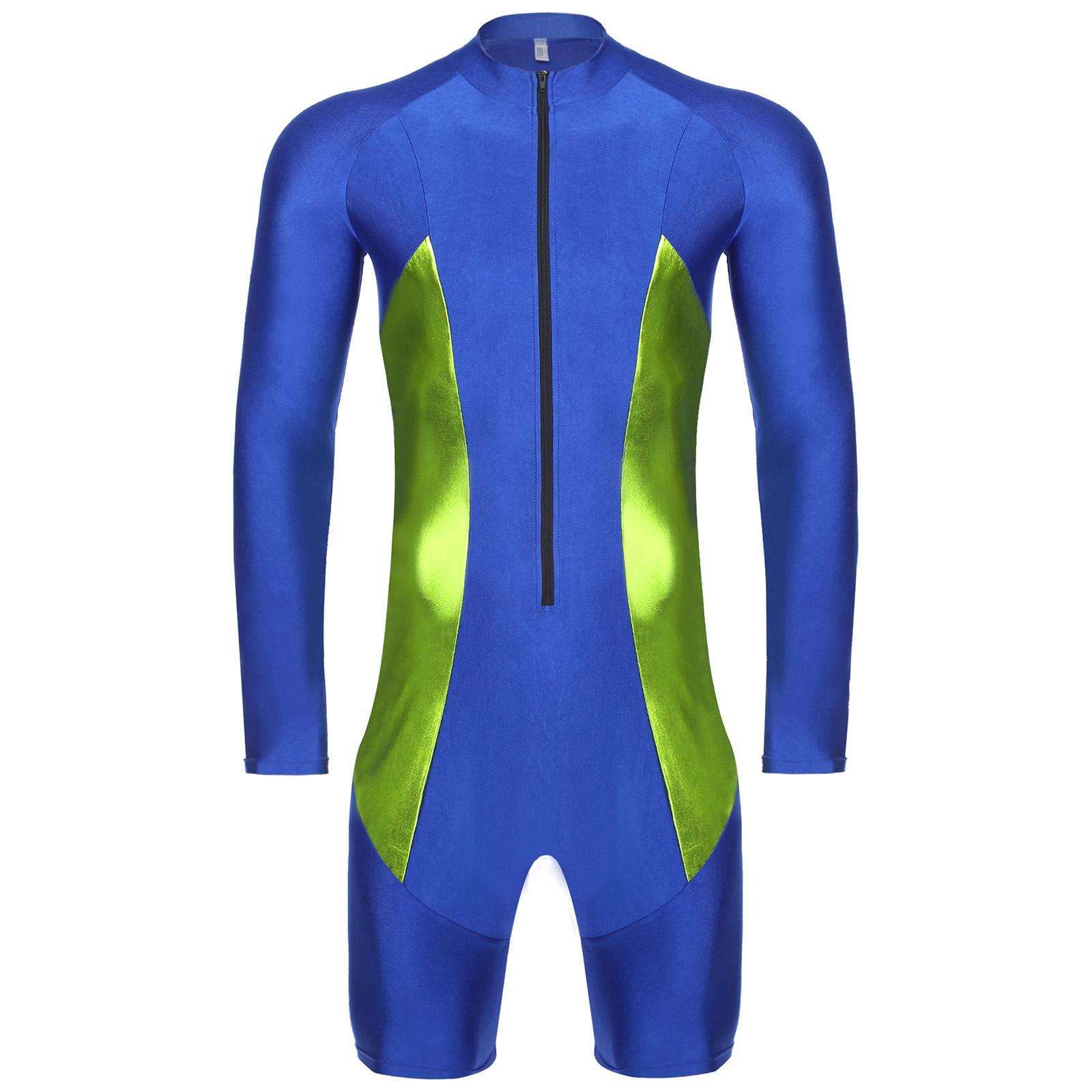 

Мужской неопреновый гидрокостюм с длинным рукавом и цветным дизайном для дайвинга S синий