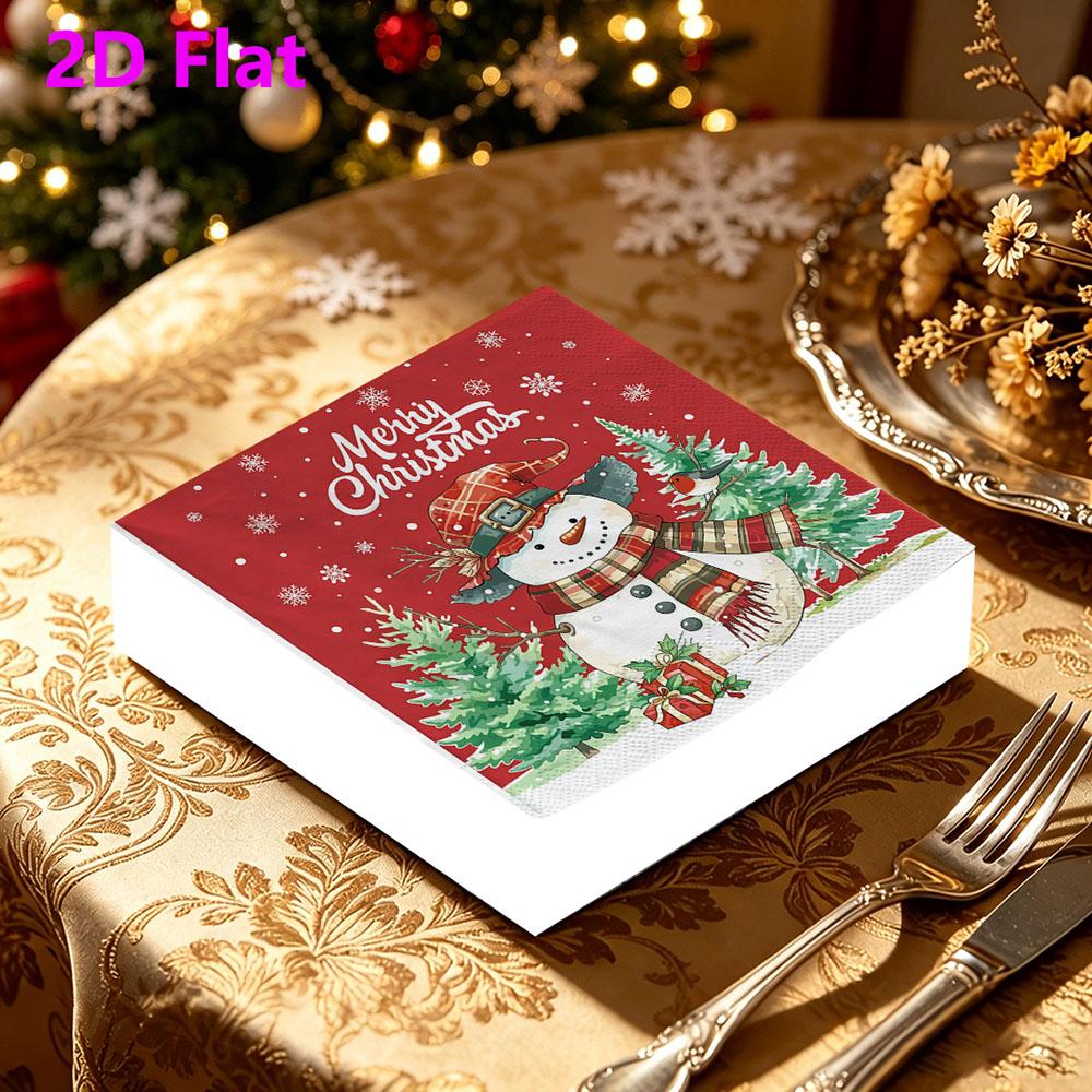 20pcs Disposable Napkins with Christmas Collection Pattern Print for Wedding,Parties,and Daily Use for Thanksgiving Fall Christmas Table Decoration