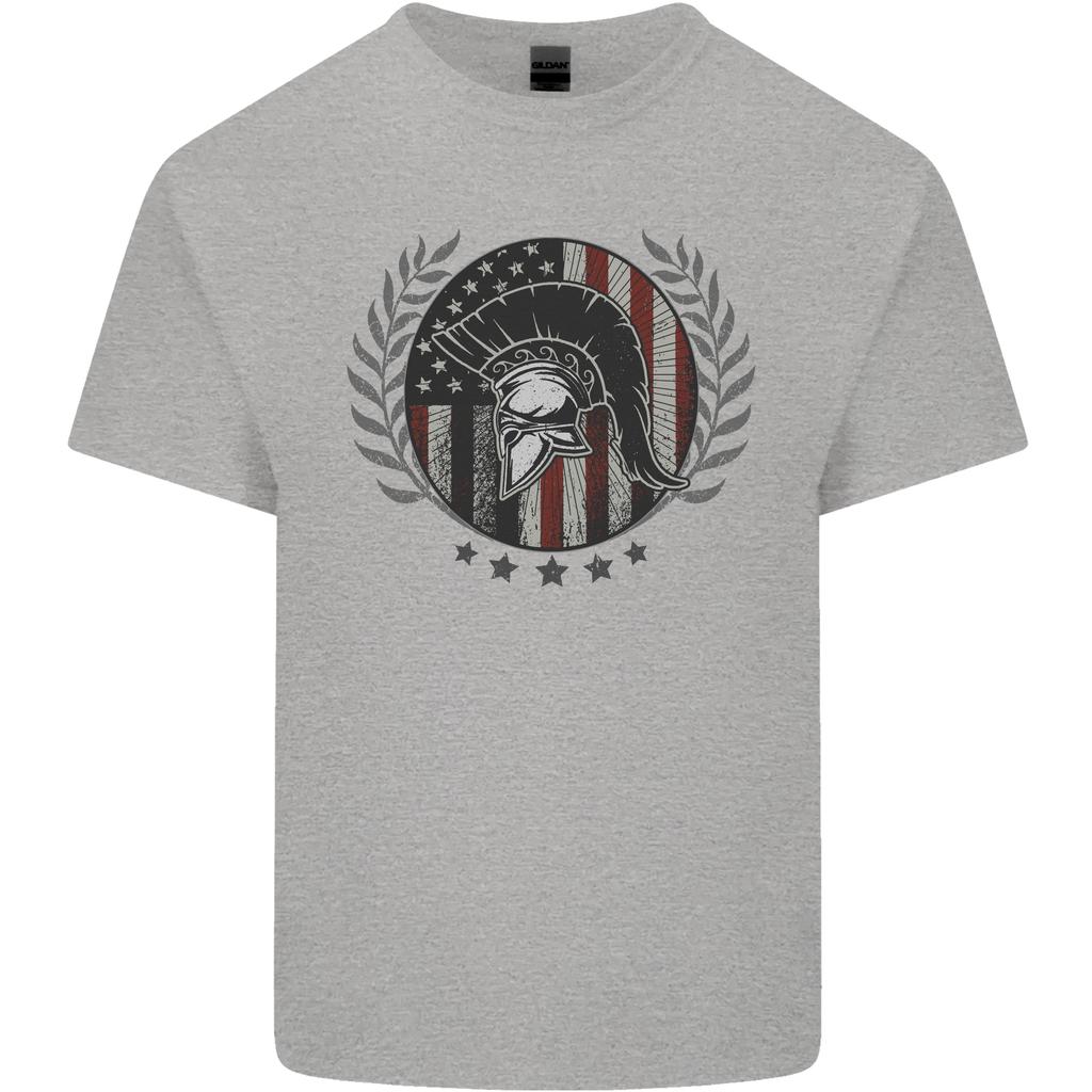 USA Bodybuilding Flag Gym Training Spartan Unisexs Light Cotton TShirt