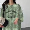 2024 Summer Slimming American Casual Tie-Dye Color Block T-Shirt Dress
