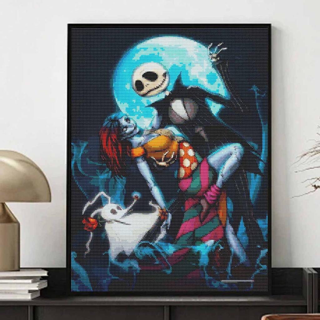 5D Diy Skeleton Couple Moonlight Diamond Painting Embroidery Diamond Painting Embroidery Cross Stitch Embroidery Home Decor