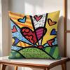 BBritto Art Design Cushion Cover Natural Linen Organic Fabric DoubleSided Printing Couch Pillow Covers Home Decor