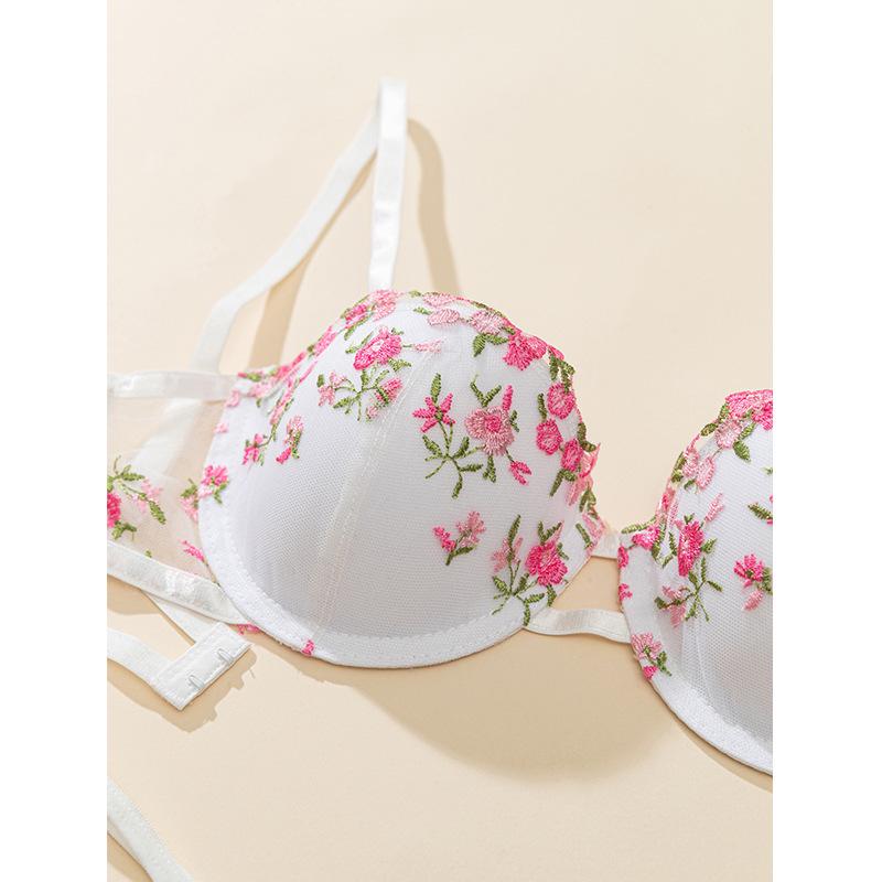 2024 Women's Luxury Fashion: Classic Embroidered Lace Mesh Push-up Underwear
