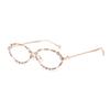 Fashion Diamond Ellipse Glasses for Women  Crystal Bowk Metal Blue Light Blocking Glasses Japanese Retro Reading Y2K Eyeglasses