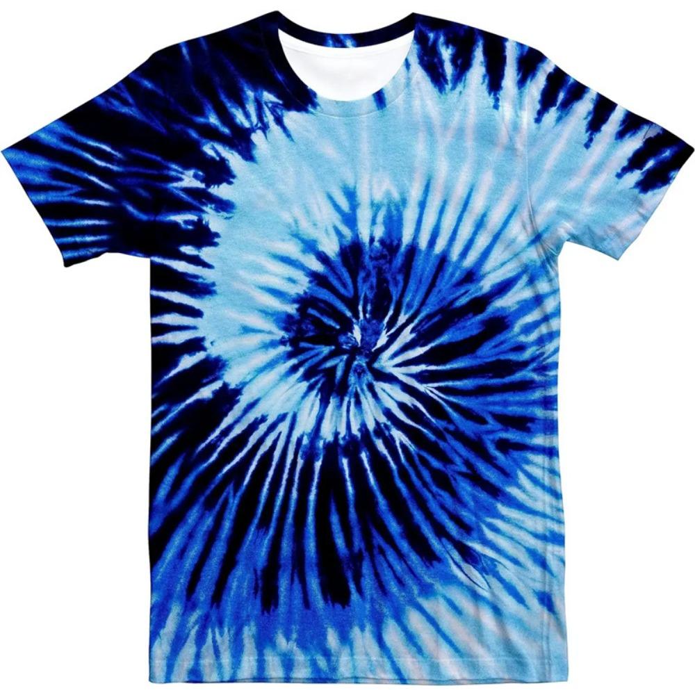 

Retro 3D Neon T-shirt, psychedelic gradient tie-dye printed streetwear T-shirt, women s O-neck fashion short-sleeve top 6XL