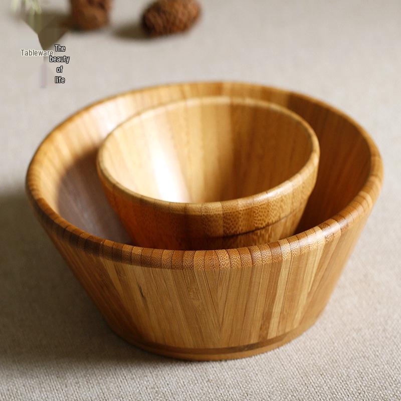 Creative Bamboo Wood Salad and Fruit Bowl for Dining and Restaurants