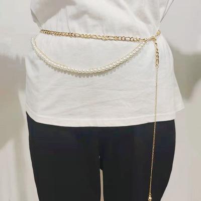 Pearl Waist Chain Women's Fashion Simple Multi-layer Chain Waist Dress In Stock