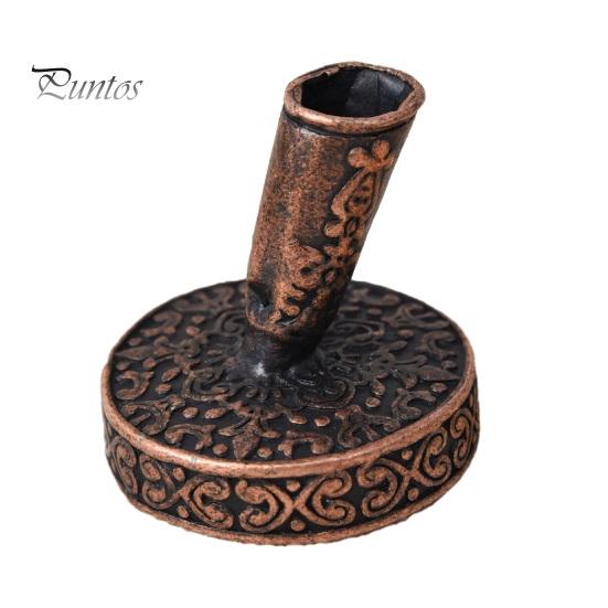 Vintage Desk Organizer Round Pen Holder, Durable Metal Exquisite Carved Desktop Ornament, Calligraphy Base Dip Pens And Quill Supply, for Decoration