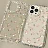 Applicable to iPhone17 airbag mobile phone case Apple 16promax large hole 15/14 pink floral 13 protective case