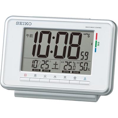 Clock Seiko Alarm Clock Radio-Controlled Digital Weekly Alarm Calendar Comfort Level Temper...