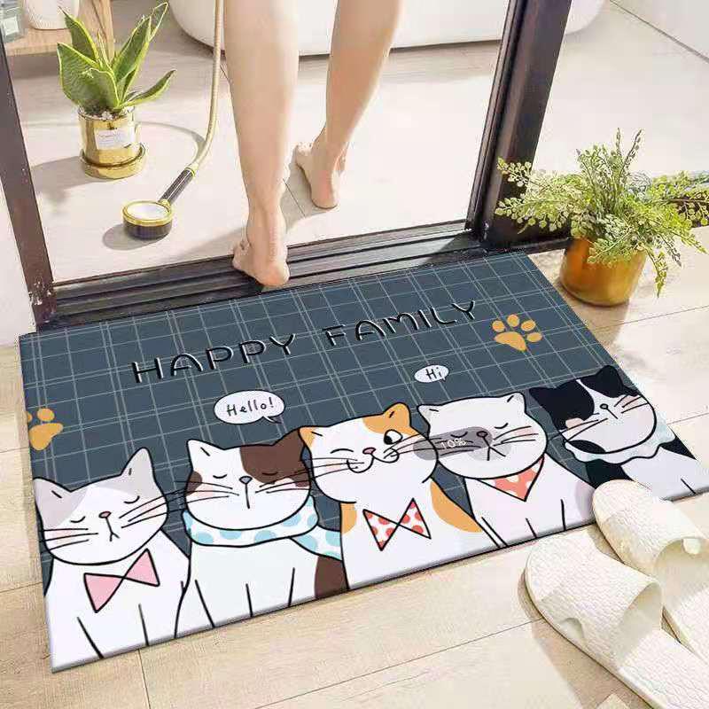 Cartoon Anti-slip Water-Absorbent Floor Mat for Kitchen/Bathroom 40x60 cm