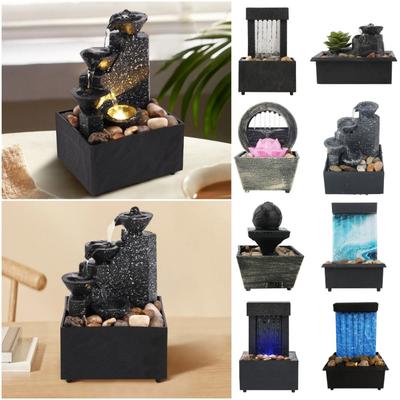 Batterie-/Netzbetrieben Chinesische Fengshui Wasserfälle Zirkulierender Wasserfluss Fließendes Wasser Ornamente Geschenk