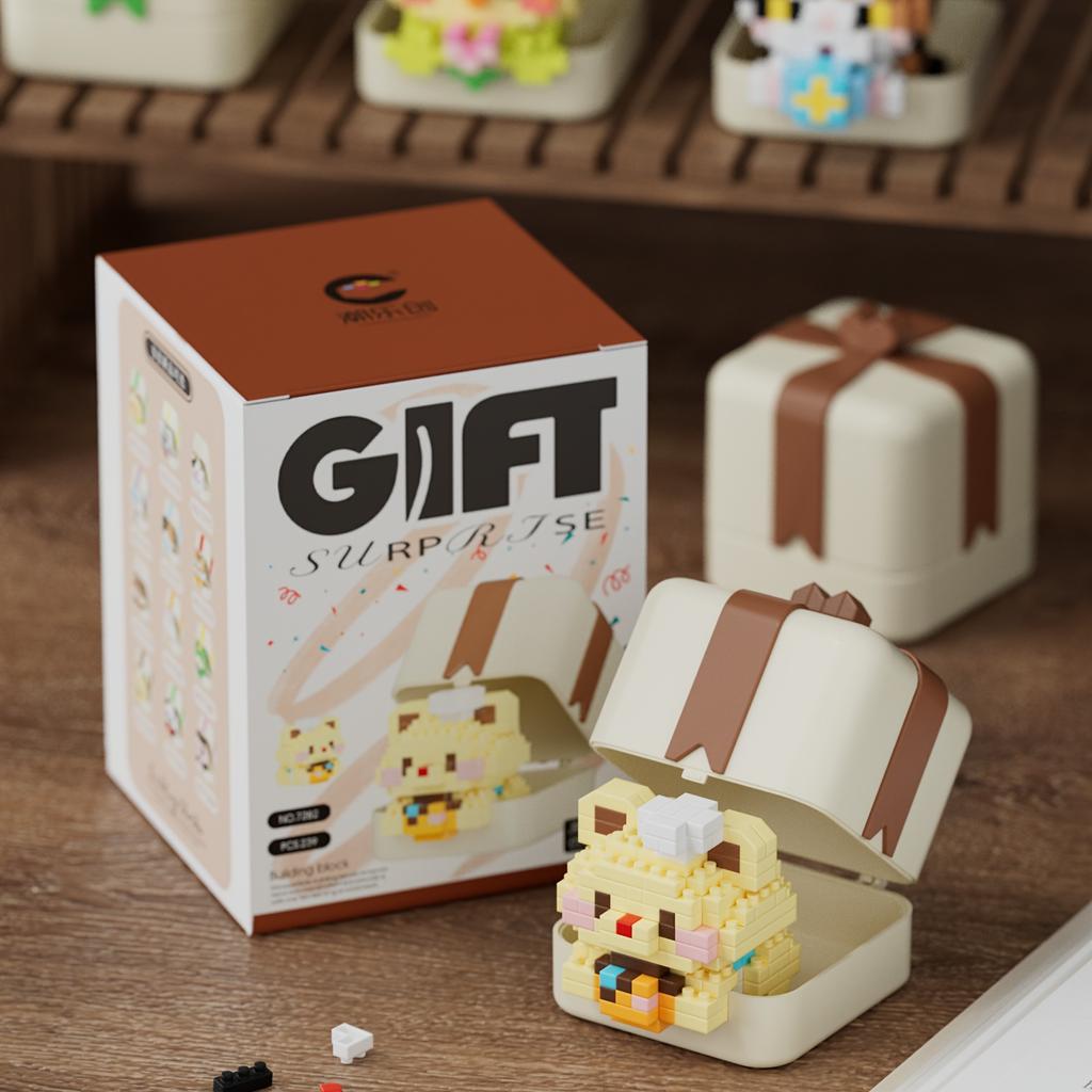 Animal Gift Box Series Desktop Decoration Holiday Gift-Halloween/Thanksgiving/Christmas Gift