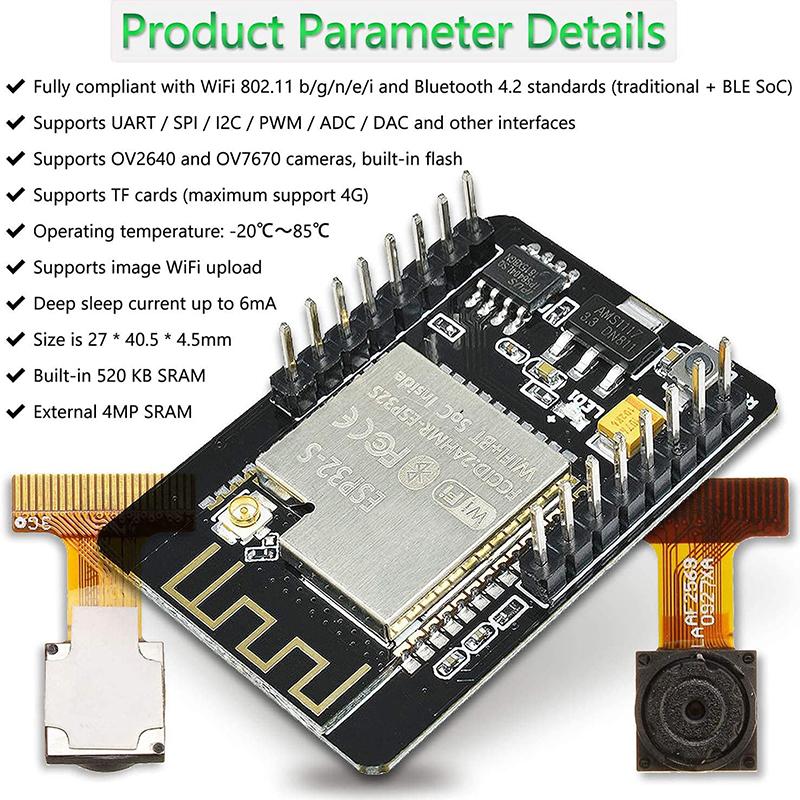 ESP32-CAM /ESP32-CAM-MB WIFI Bluetooth Development Board CH340G OV2640 Kamera