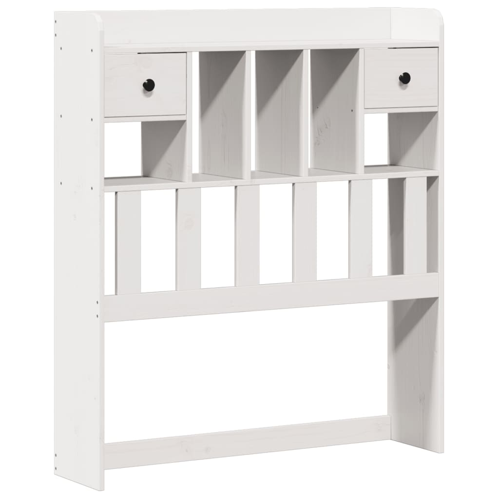 Solid Wood Bed with Shelf Without Mattress White 90x200 cm Pine