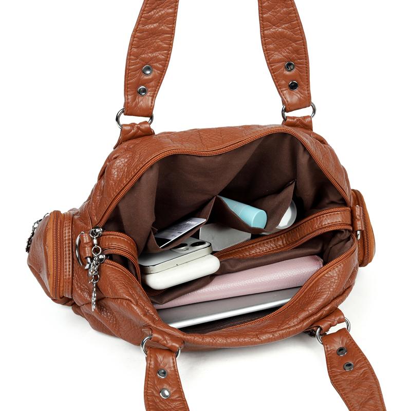 Γυναικεία Ρετρό Τσάντα Ώμου Crossbody Μεγάλης Χωρητικότητας PU Τσάντα Tote