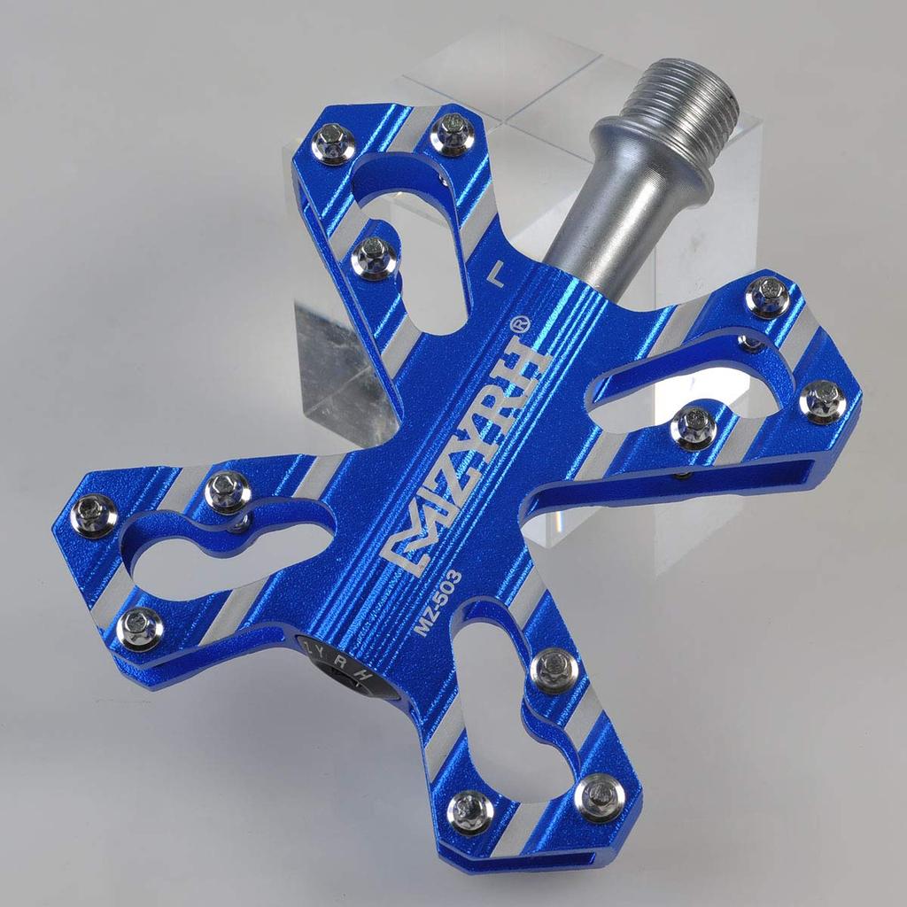 ThinkTop Bicycle Aluminum for Road and Mountain Blue 3-Bearing Pedals, 9/16" Axle, Ultra-Lightweight Alloy, High-Strength Lubricant, Bikes, MTBs,