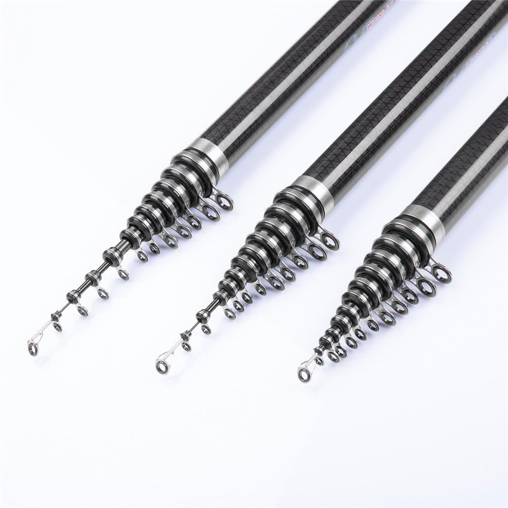 Portable Carbon Fiber Telescopic Fishing Rod, 3.6m/4.5m/5.4m/6.3m/7.2m, for Salt and Freshwater Fishing, Casting Rod, and Pier Fishing (540cm)