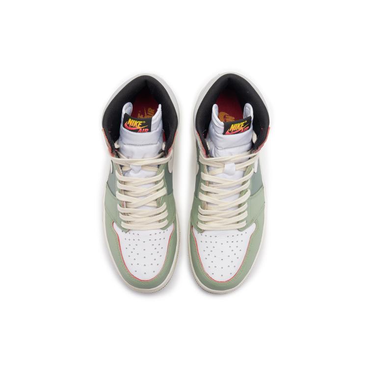 Jordan Air Jordan 1 High OG High top Vintage Basketball Shoes Unisex White Green 555088-603(TeamB-)