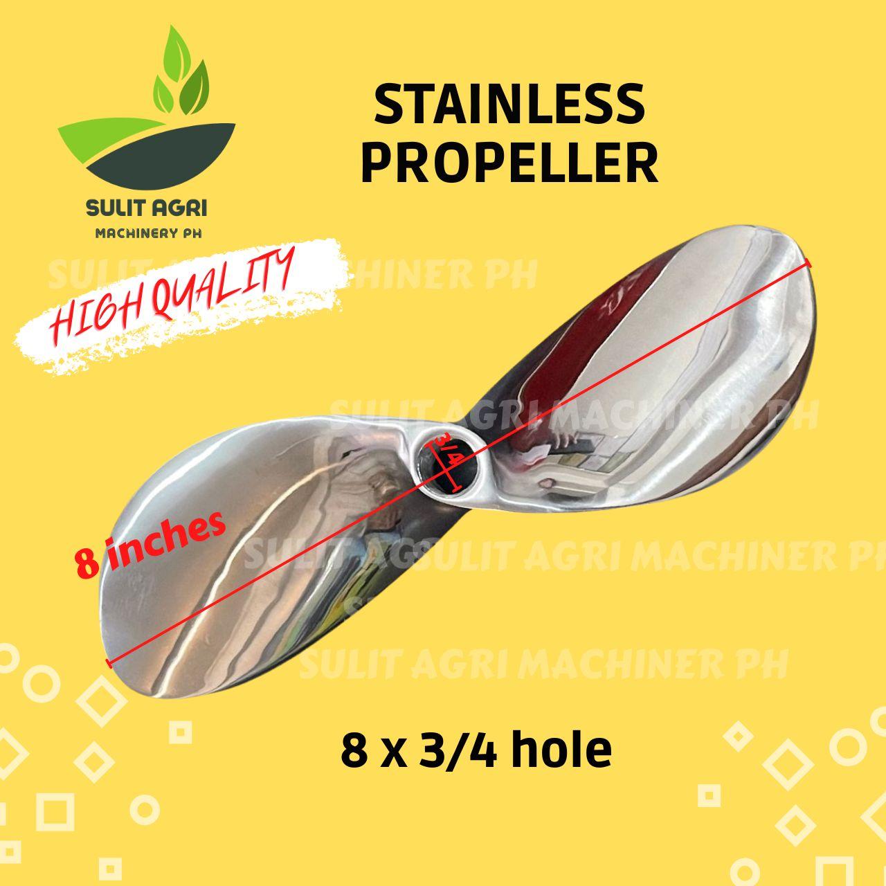 ORIG Racer Elesi Propeller Pala Stainless Steel Heavy Duty Pump Boat Bangka Fishing Marine 8*3/4