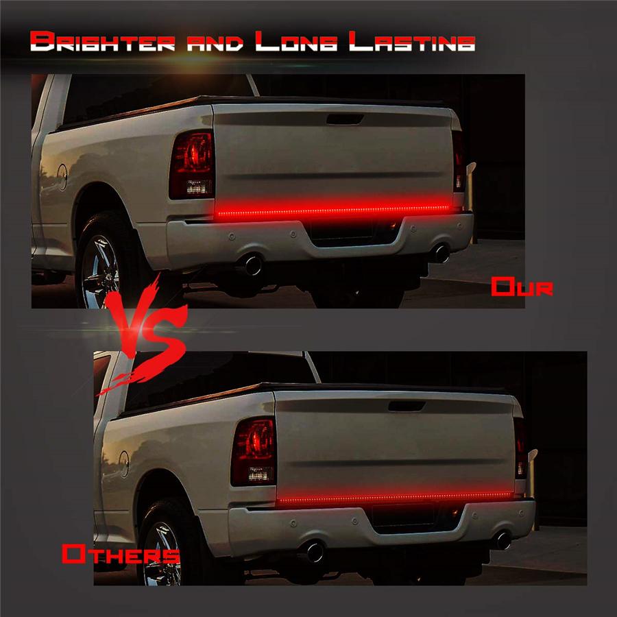 48" Triple Row 450 LED 3 Colors Tailgate Light Bar Flowing Turn Signal Brake/DRL