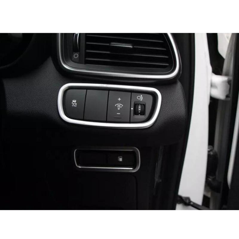 For Kia Sorento L 2015 2016 2017 2018 Car Detector Stick Styling Cover ABS Silver Front Head Light Switch Trim Frame Lamp 2PCs