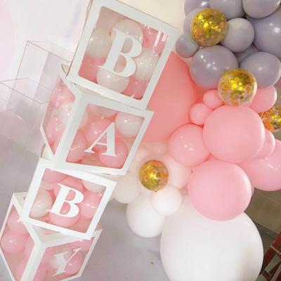 New 27cm Baby Shower Decorations Boy Girl Transparent Box Wedding Balloon Air First 1st Birthday Party Decorations Kids Ballon