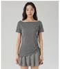 2026 Summer Lyocell Off-Shoulder Slimming Short-Sleeve Women's T-Shirt - Elegant & Versatile