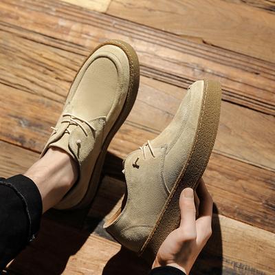 Sapatos Casuais Masculinos de Amarrar Camurça de Vaca Couro Genuíno Confortáveis Mocassins de Condução Para Homens Oxfords Clássicos para Exterior