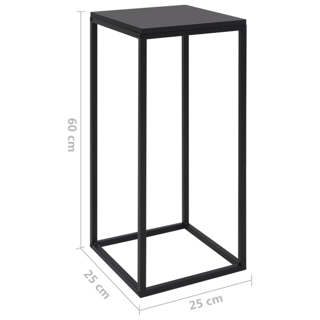  Side Tables, 2 Pcs, Black, Steel