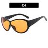 New Large Frame Frog Eyeglasses Fashionable Windproof Retro Slimming Sunscreen Korean Style Sunglasses for Men And Women