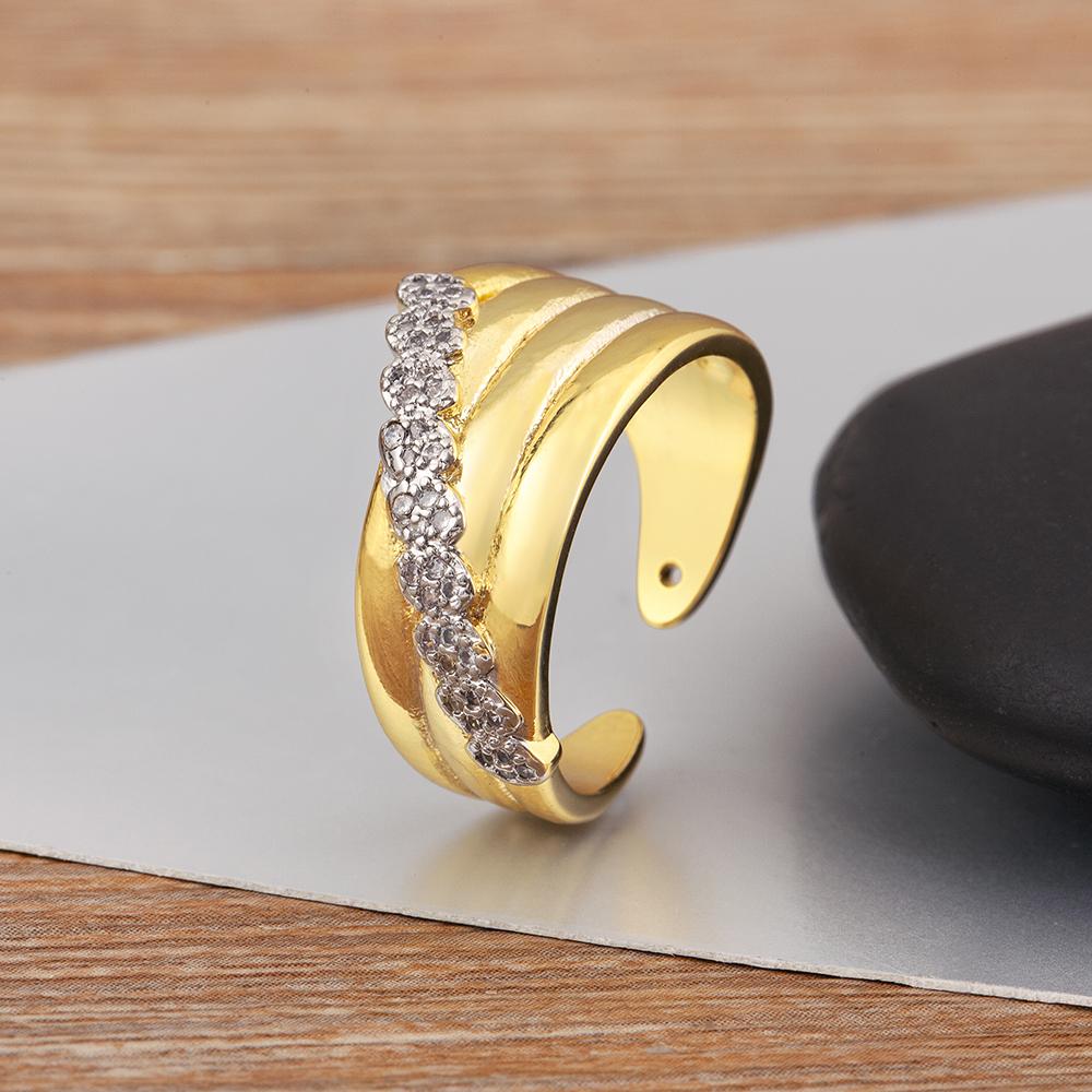 

Nidin New Fashion X Shape Double Layer/Multilayer Open Rings Adjustable For Women Men Shine Zircon Finger Jewelry Party Gifts