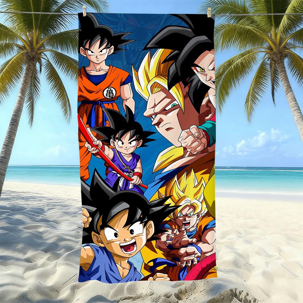 Animation Beach Towels Thickened Microfiber Quick-Drying Bath Towels Outdoor Travel Towels Can Be